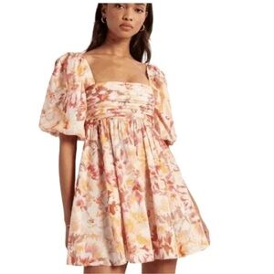 Abercrombie & Fitch Emerson Poplin Puff Sleeve Mini Dress